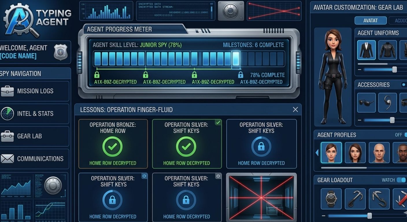 Typing Agent: The Classroom Typing Tutor That Thinks It's A Spy Movie
